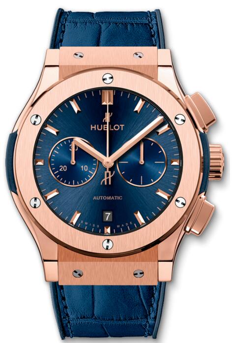 Hublot Classic Fusion 42mm Blue Chronograph King Gold 42mm 541.OX.7180.LR Men's Wrist Watch